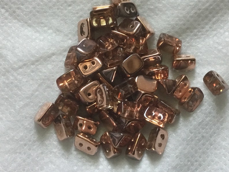 9 Gram 2 Hole Crystal Capri Gold Trios Tube