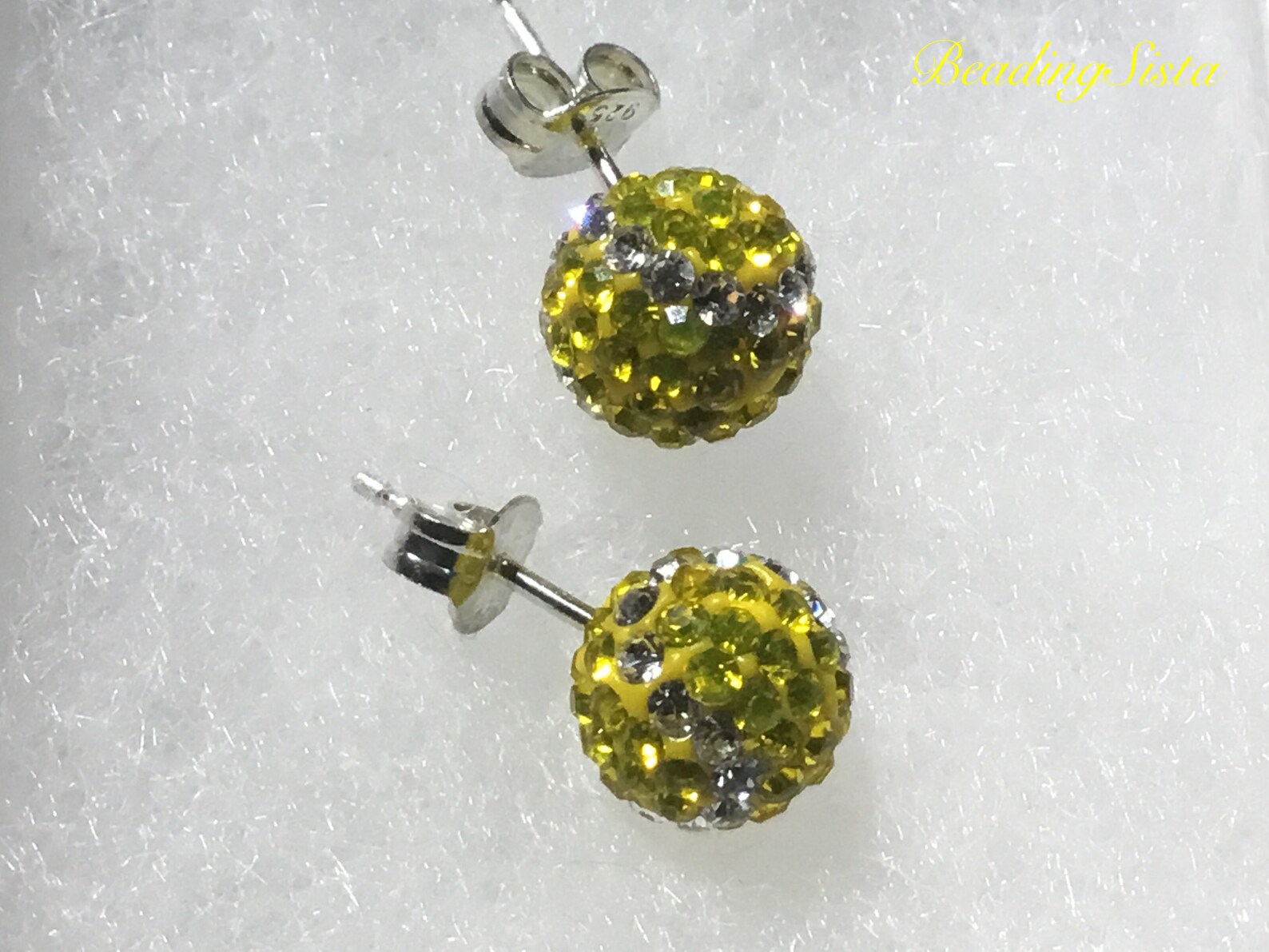 Tennis Ball 8mm Swarovski Crystal Earrings 925 Sterling Etsy