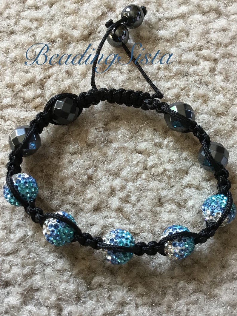 Shamballa Crystal Pave Macrame Slide Knot Clasp Etsy