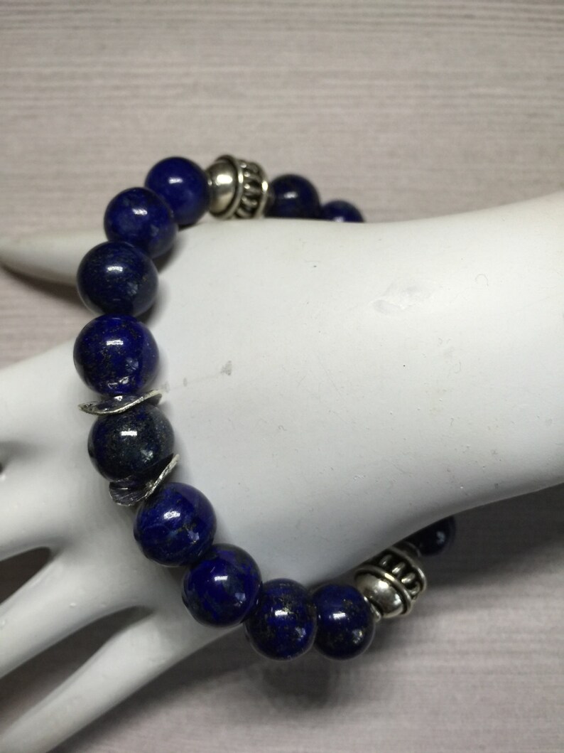 Lapis Lazuli Gemstone Stretch Bracelet Etsy