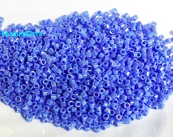 Delica - Opaque Rainbow Dark Powder Blue Magic Orchid - Seed Beads - Size 11 - Miyuki - 5 Gram - Tube - DB0169-TB