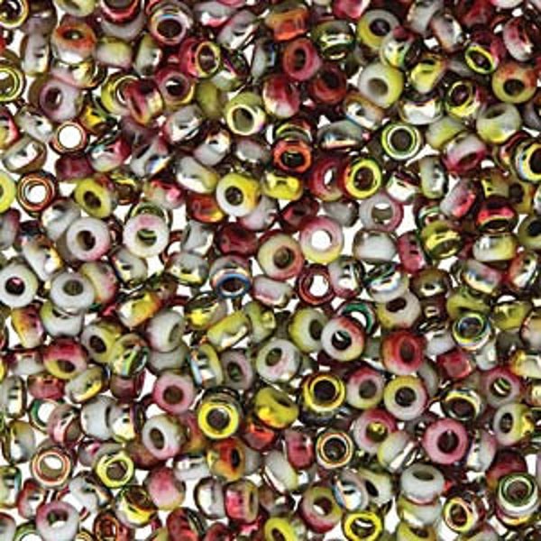 Unions - White Opaque Funky Apple - Seed Beads - Size 11 - 24 Gram - Tube - 11-402-95601-TB