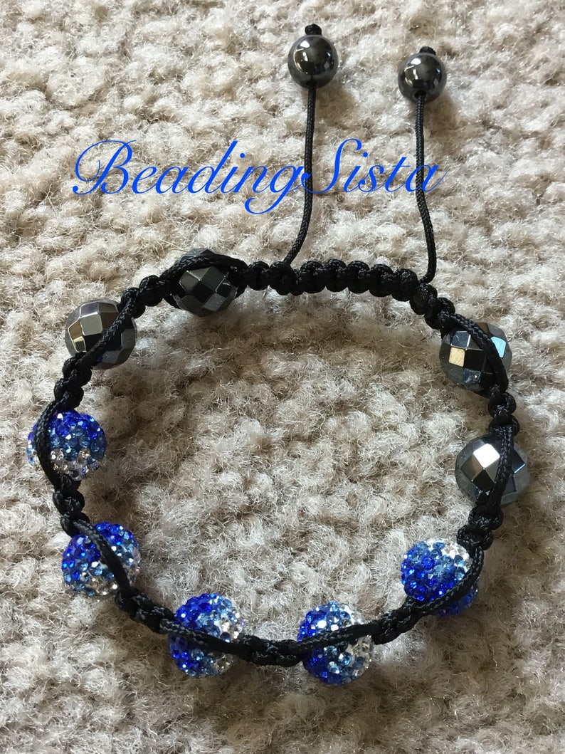Shamballa Crystal Pave Macrame Slide Knot Clasp Etsy