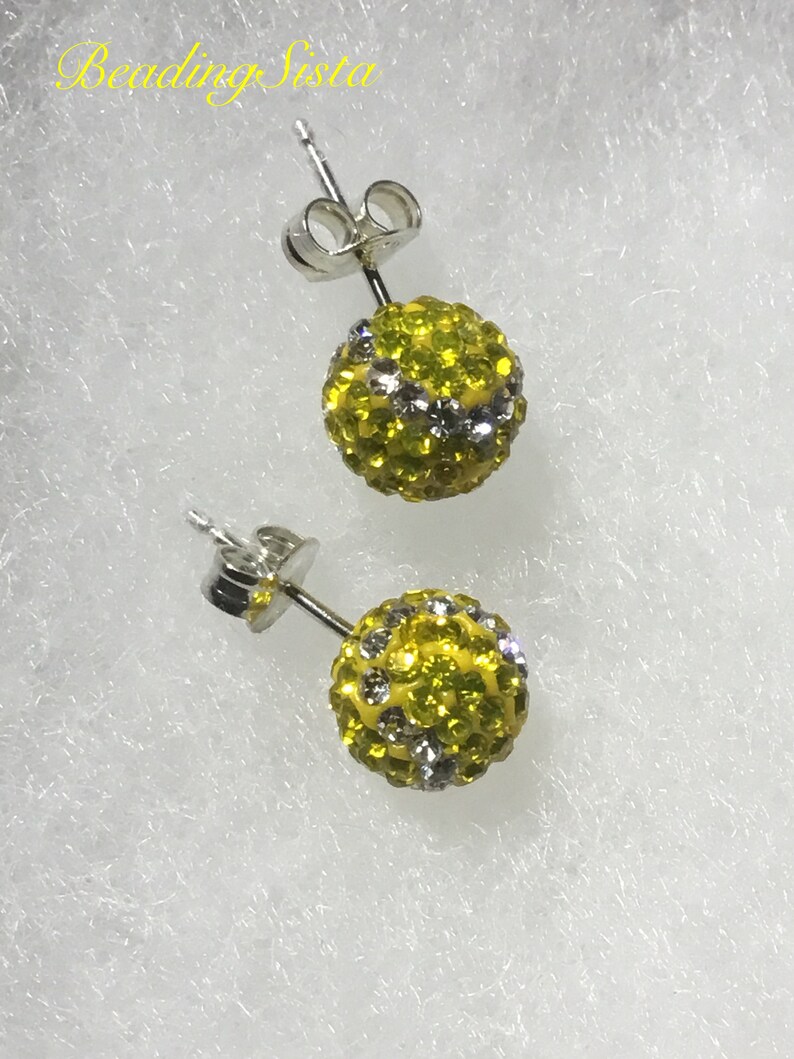 Tennis Ball 8mm Swarovski Crystal Earrings 925 Sterling Etsy