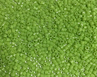 Delica - Opaque Chartreuse - Seed Beads - Size 11 - Miyuki - 7.2 Gram - Tube - DB733-TB