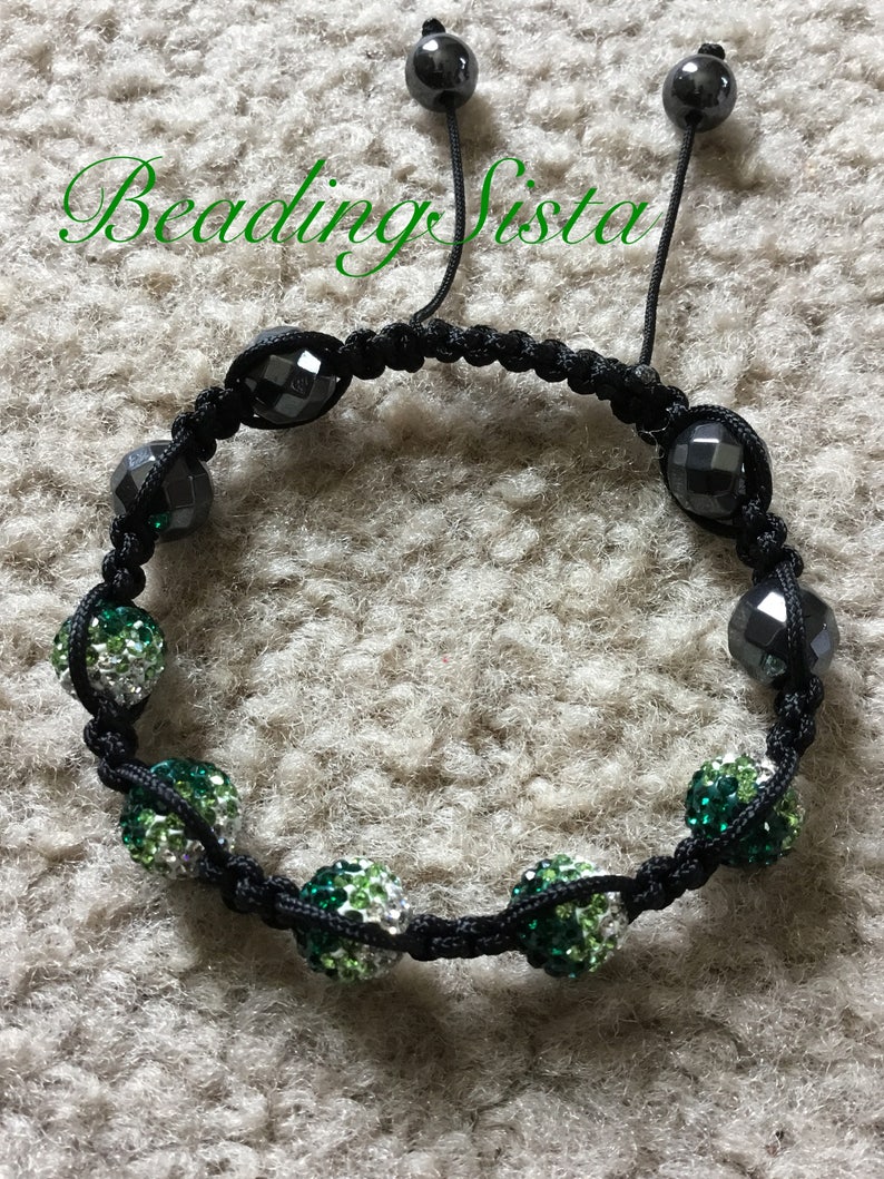 Shamballa Crystal Pave Macrame Slide Knot Clasp Etsy