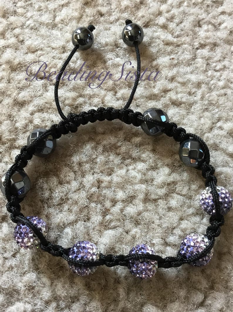 Shamballa Crystal Pave Macrame Slide Knot Clasp Etsy