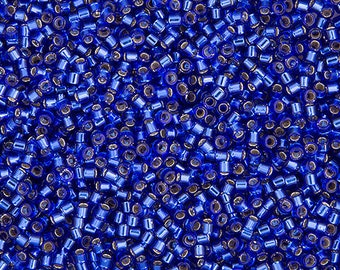 Delica -  Dyed Blue Semi Matte - Silver Lined - Beads - Size 11 - Miyuki - 7.2 Gram Tube - DB693-TB