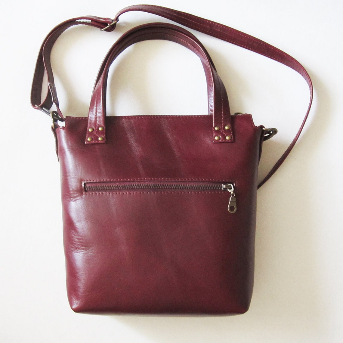 Leather Shoulder Bag Red Wine Colour Women Handbag Leather Tote Bag