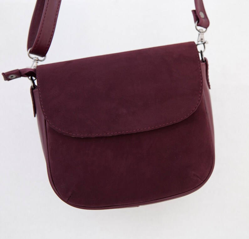 Small bag Woman bag Leather bag Winecoloured bag Crossbody bag