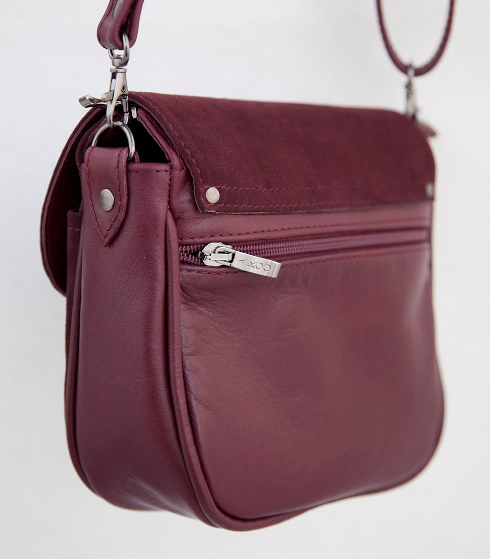 Small bag Woman bag Leather bag Winecoloured bag Crossbody bag