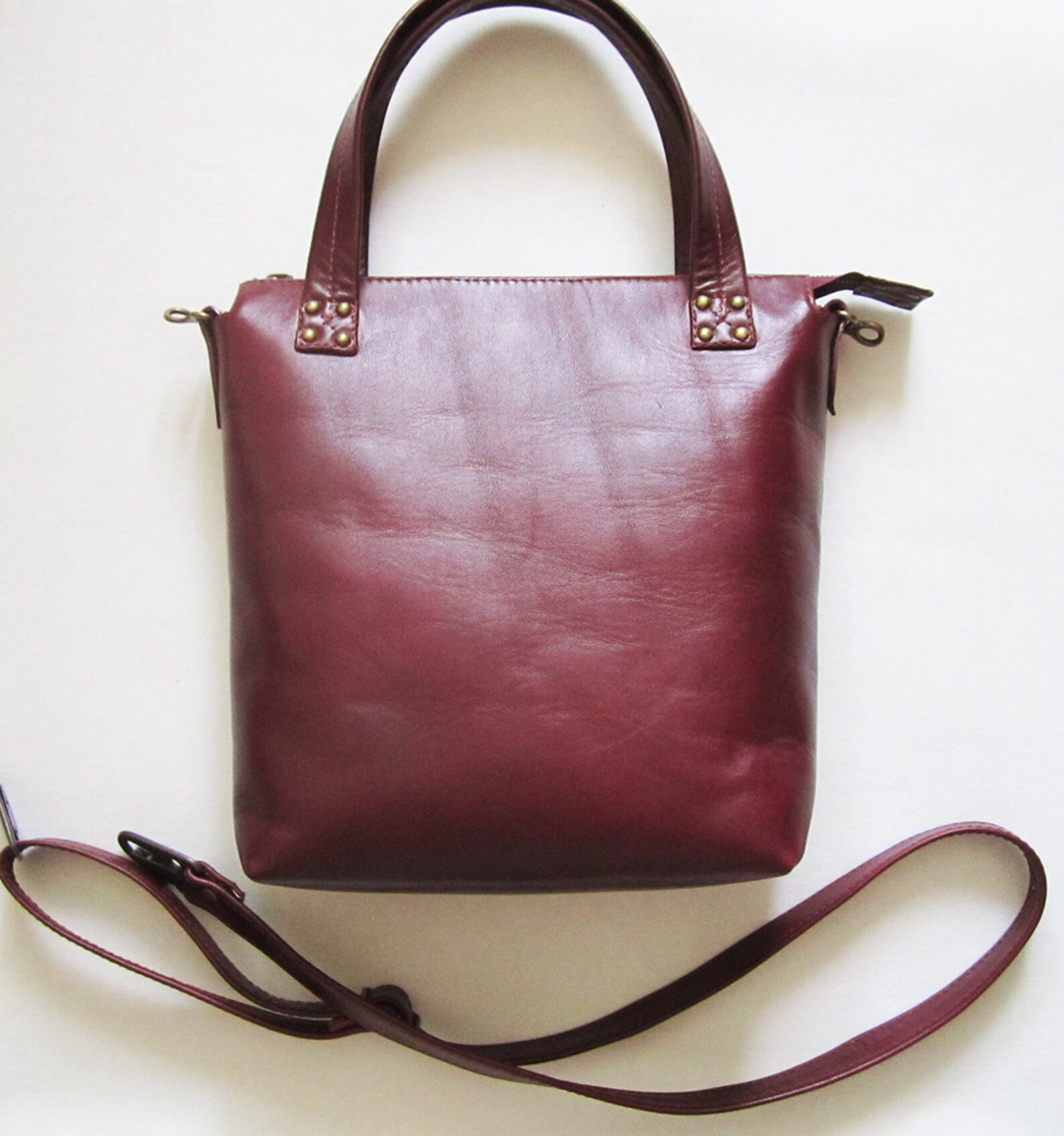 Leather Shoulder Bag Red Wine Colour Women Handbag Leather Tote Bag