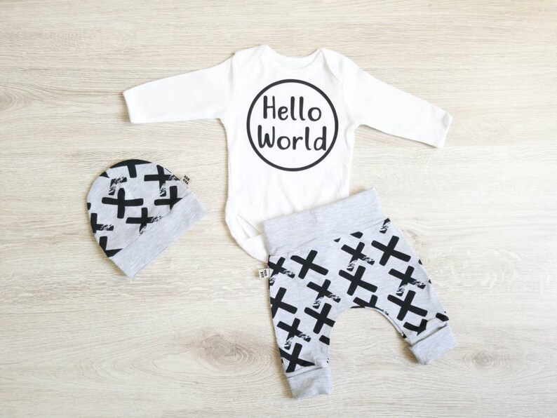 Neugeborene gehen nach Hause Set, Willkommen zu Hause Set, Neugeborene Baby Jungen erstes Outfit, niedliches Baby Jungen Outfit, Baby Geschenk Idee, Baby Geschenk Set Bild 3