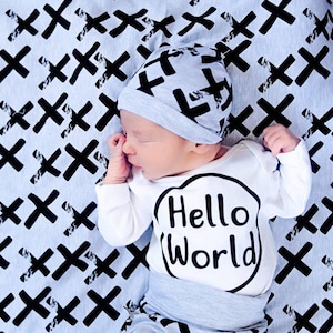 Neugeborene gehen nach Hause Set, Willkommen zu Hause Set, Neugeborene Baby Jungen erstes Outfit, niedliches Baby Jungen Outfit, Baby Geschenk Idee, Baby Geschenk Set Bild 1