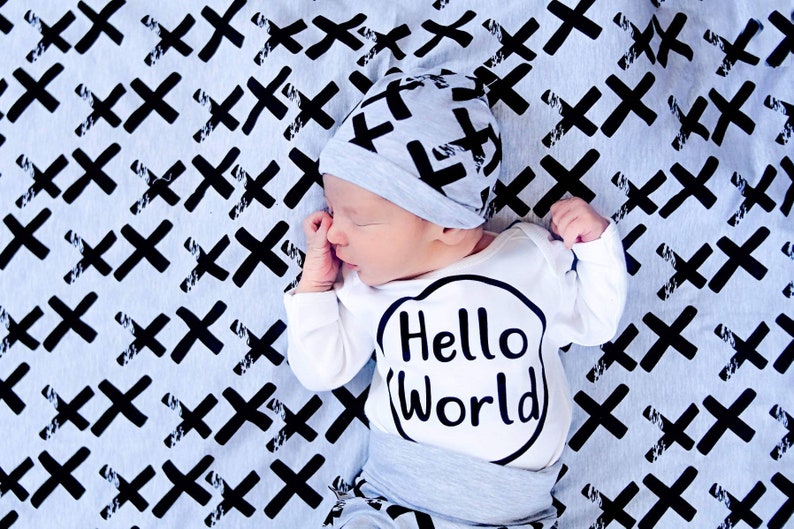 Neugeborene gehen nach Hause Set, Willkommen zu Hause Set, Neugeborene Baby Jungen erstes Outfit, niedliches Baby Jungen Outfit, Baby Geschenk Idee, Baby Geschenk Set Bild 1