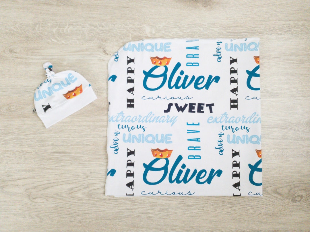 Custom Baby Boy Blanket Personalized With Name and Cute Etsy