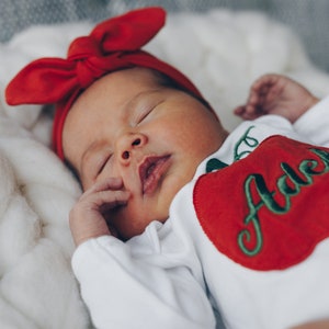 Pumpkin custom name embroidered baby girl or boy bodysuit in burnt orange color image 7