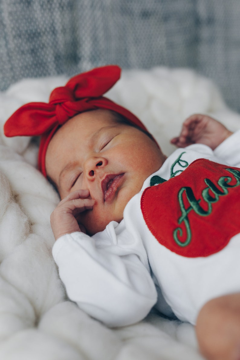 Pumpkin custom name embroidered baby girl or boy bodysuit in burnt orange color image 7