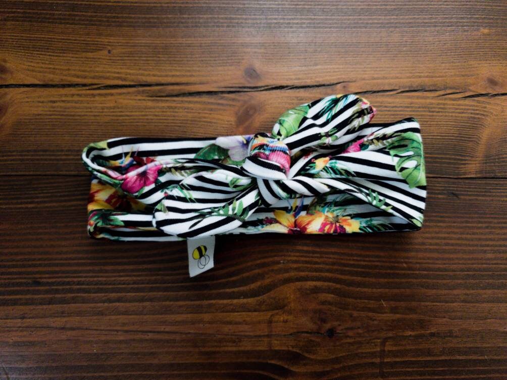 Floral striped swaddle blanket 35x40 with bow or Etsy