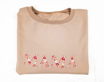 Mama floral embroidered sweatshirt mom gift nana auntie grandma granny