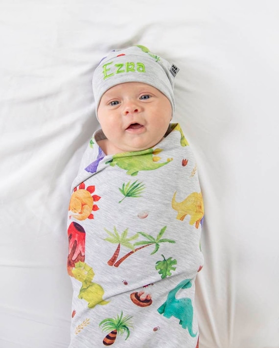 dinosaur swaddle set