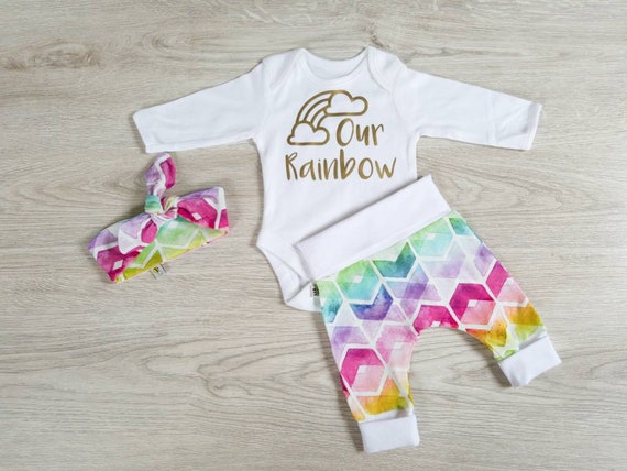 rainbow baby outfit girl