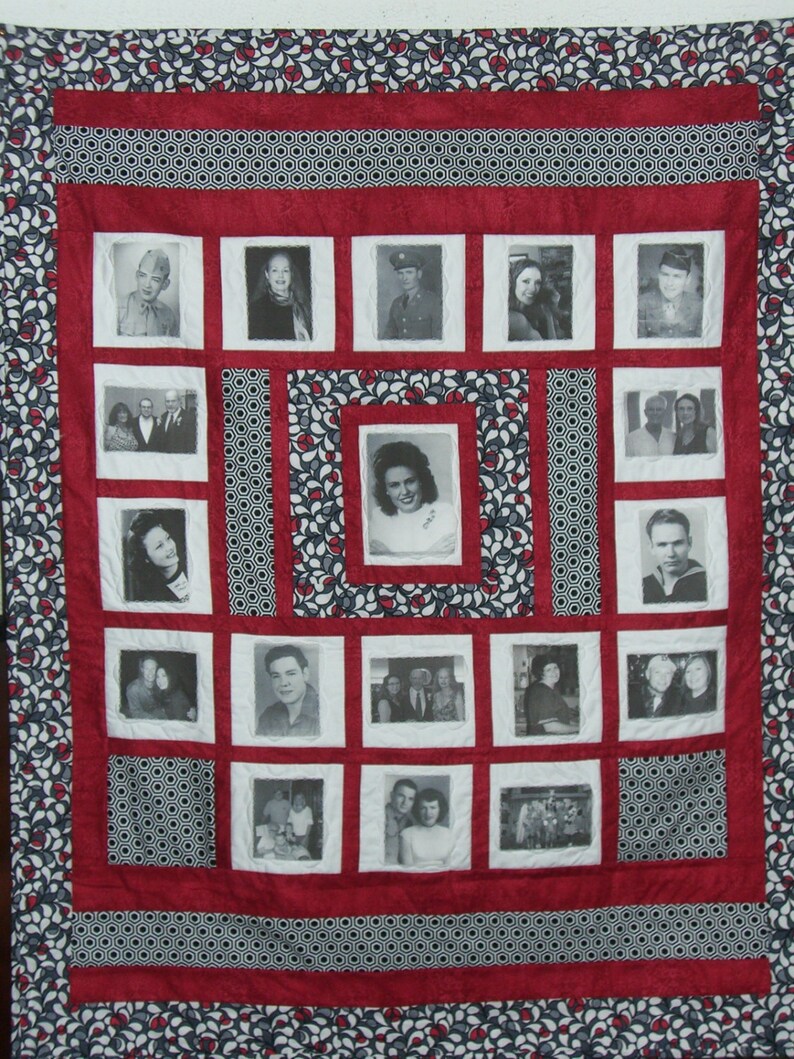 Personalized Custom Photo Memory Quilt-any Size and Color Combo-Free Shipping!