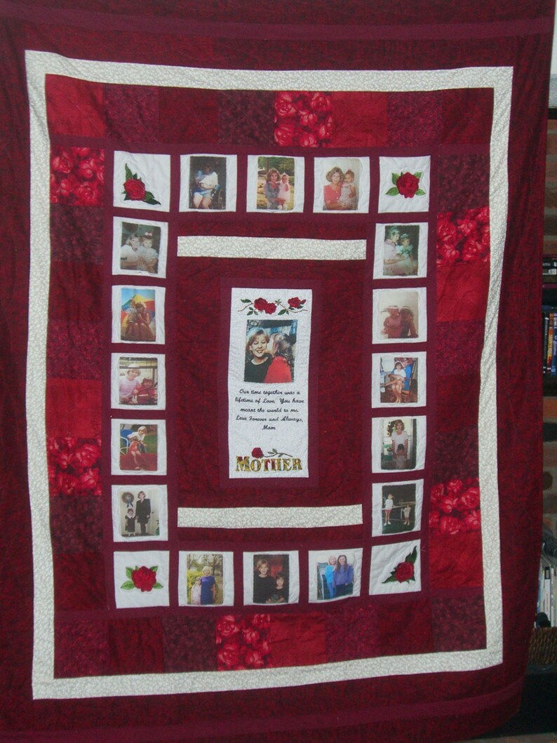 Custom Photo Memory Quilt Any Occasion the Perfect Gift Idea Etsy
