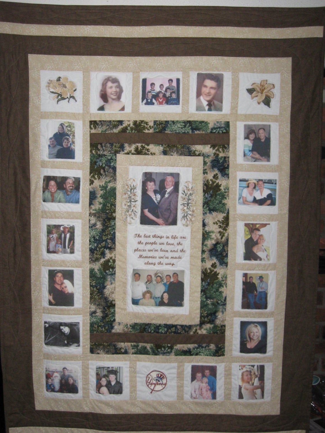 Personalized Custom Photo Memory Quilt the Perfect Gift Idea Embroidery