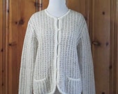 Vintage 90 39 s Cardigan Sweater Silver Ivory Cardigan Button Front Sweater 90 39 s Grunge Clothing 1990 39 s Sweater