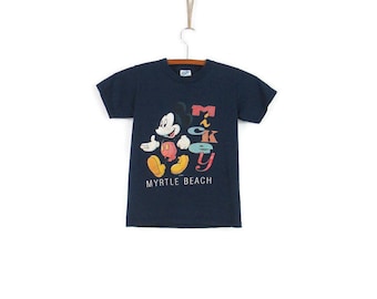 Vintage Kid's Mickey Mouse Shirt 1980's Myrtle Beach Unisex Child's Size Small (6-8) Cartoon Graphic Tee 80's Children's Clothing