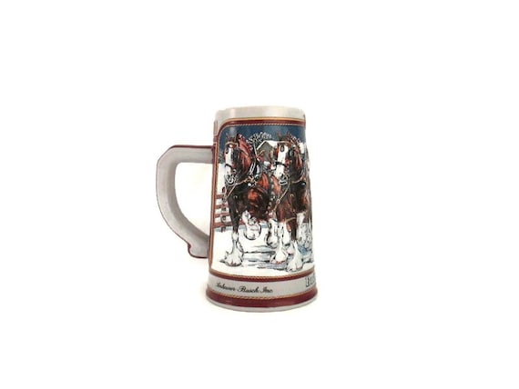 1989 Budweiser Clydesdale Horses Collectible Beer Stein Anheuser