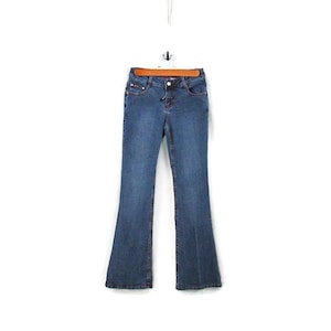 Flare Leg 90&#39;s Low Rise Revolt Jeans Women&#39;s 3/4 Stretch Denim