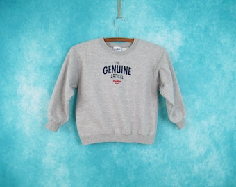 Vintage Osh Kosh B'Gosh sudadera para niños tamaño 7 bordado 90's Osh Kosh Spellout Logo jersey gris