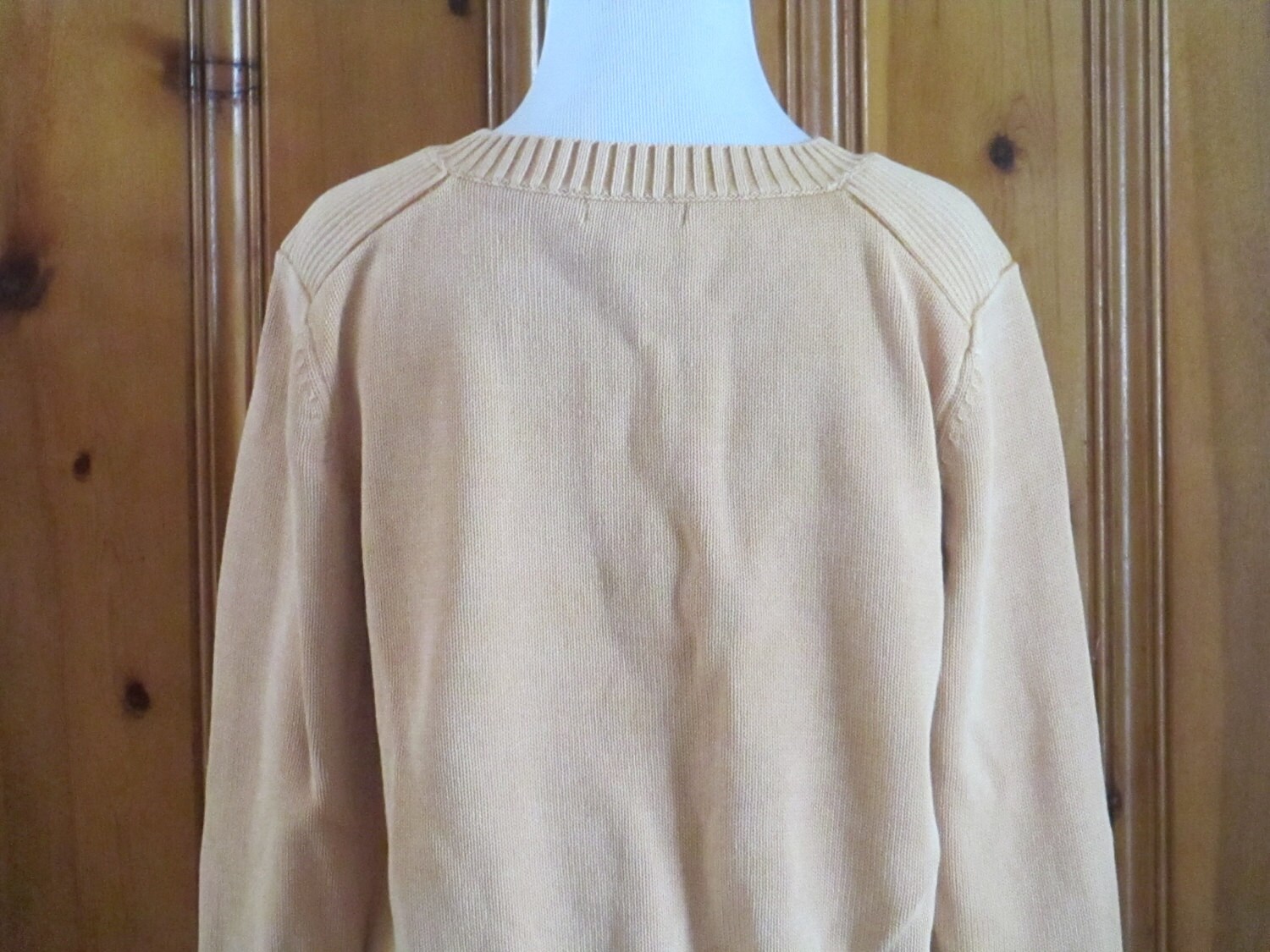 Vintage Pale Golden Yellow Sweater Button Front Buttery