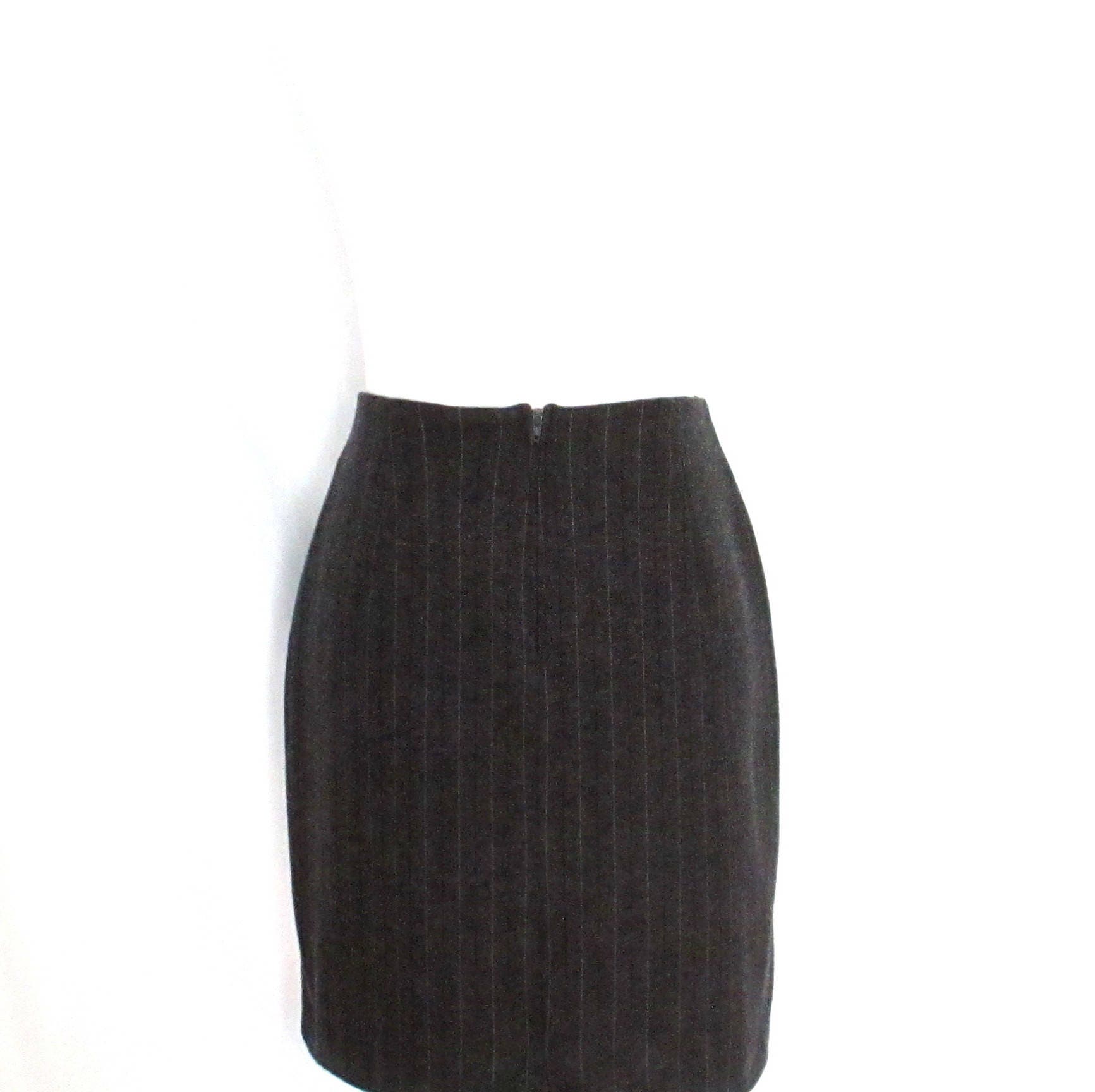 1990's Gray Pinstripe Mini Skirt Vintage Charcoal Gray - Etsy