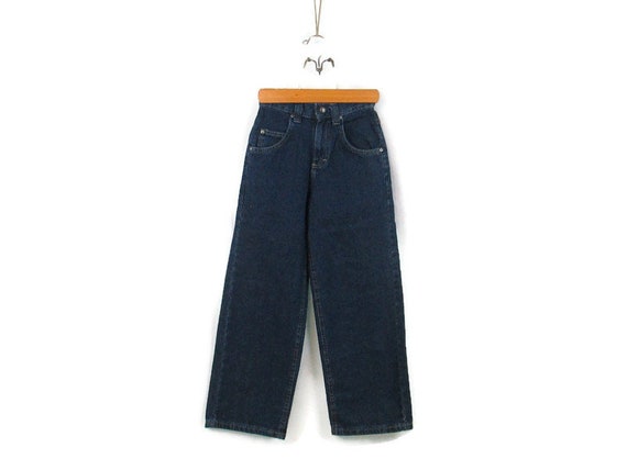 90 s Lee Pipes Girl s 10 Short Wide Leg Jeans NOS Vintage Dark Wash 23 Inch Waist Kid s Denim Etsy Canada