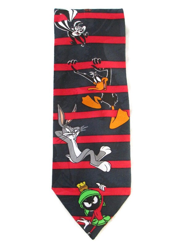 90年代 ルーニー・テューンズ ストライプ ヴィンテージ 漫画 ネクタイ