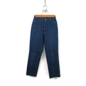 1980&#39;s High Waist Calvin Klein Jeans Distressed Frayed Hem Vintage Dark Wash Women&#39;s Size 10 High Rise Designer Denim 25 Inch Waist