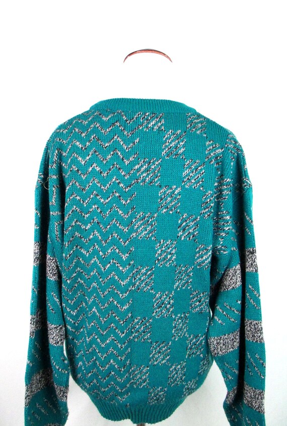 Vintage 1980's Abstract Sweater Retro Geometric S… - image 6