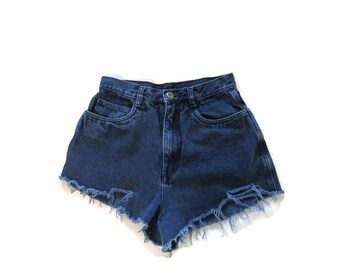 Pantalones cortos vaqueros desgarrados estilo años 90 de Bill Blass para mujer, talla 8