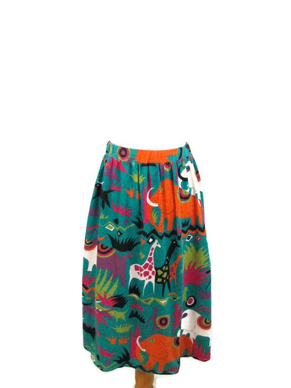 Jungle Print Drape Skirt Set