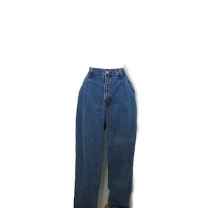 Vintage Bill Blass geplooide jeans damesmaat 12 hoge taille jaren 90 denim