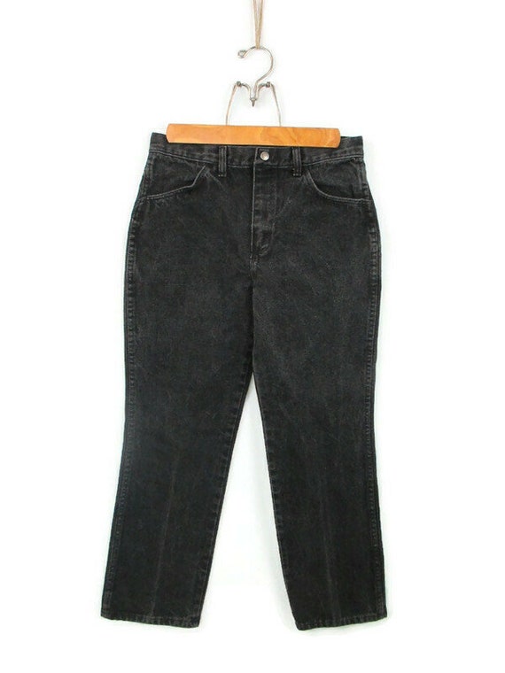 80's Rustler Faded Black Jeans Vintage Boy's Size… - image 2