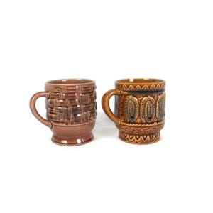 Vintage Two Piece Ceramic Coffee Mugs Made in Japan