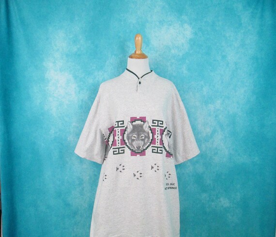 Sol Duc Hot Springs Wolf Graphic Tee Vintage distressed 90's XL Olympia Washington National Park Resort Animal Print Souvenir Shirt
