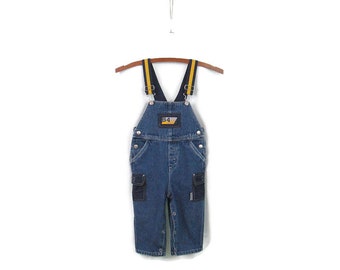 90's Weebok Reebok Kid's Denim Monos Tamaño Infantil 18 Meses Azul Jean Bib Pantalones Generales