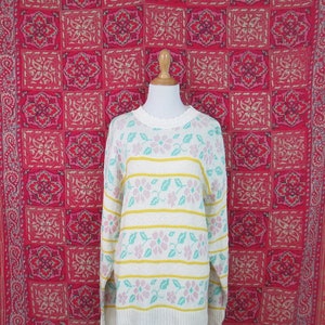 Vintage 1980/'s Pastel Cardigan Button Front 80/'s Sweater Cricket Lane Women/'s Size Small Preppy Cardigan Sweater 1980/'s Clothing