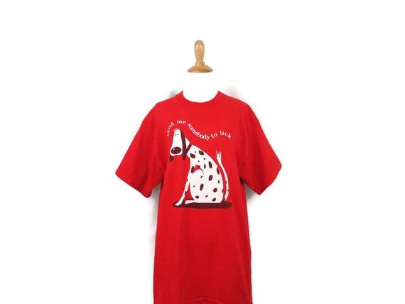Vintage 80s Dog Graphic Tee: Humorous Single Stitch Cotton Shirt