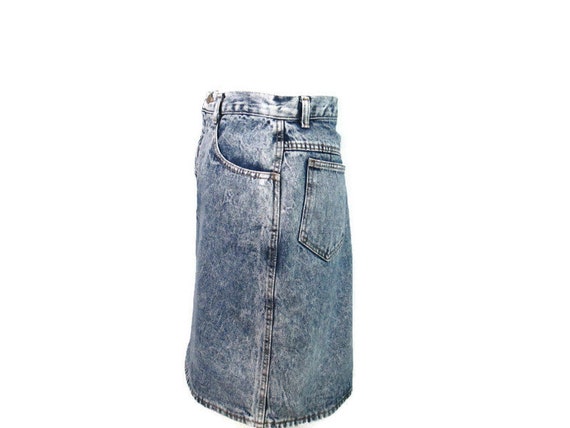 80's Acid Wash Denim Skirt Eye Stoppers Women's S… - image 5